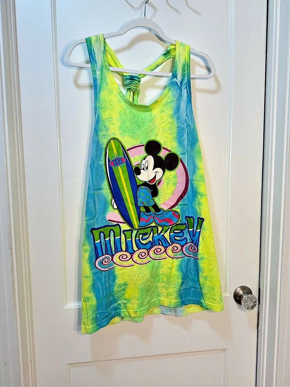 Mickey Unlimited Mickey surf graphic tank Tie-Dye Tank Top Green & Blue